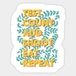 Test Count Add Shoot Eat Repeat - Diabetes Sticker